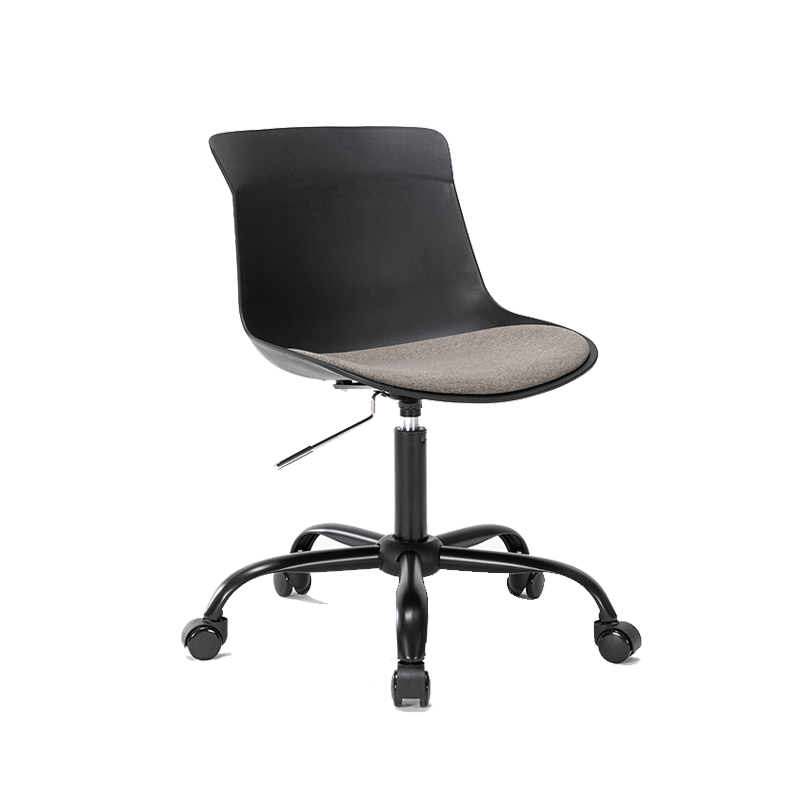 Vista frontal Silla Operativa Eames acolchada negro