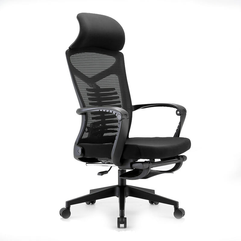 Silla Ejecutiva S81 Con Descansa Pies Mesh Y Tela Estructura Color negro