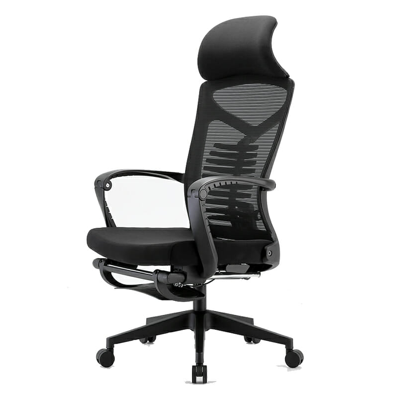 Silla Ejecutiva S81 Con Descansa Pies Mesh Y Tela Estructura Color negro