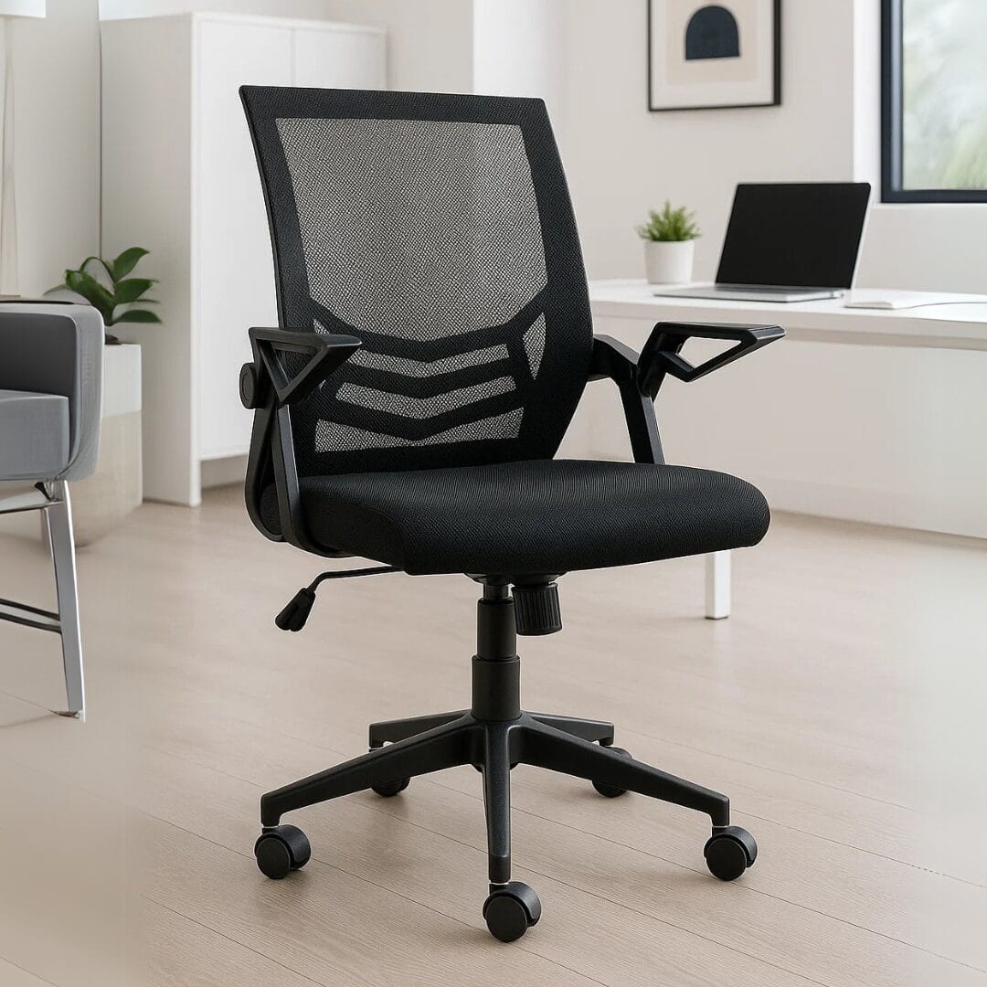 Silla Operativa Nitro Con Brazos Abatibles Mesh Y Asiento Negro