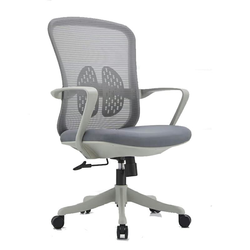 Silla Operativa Organic Mesh Y Tela Gris Estructura Gris
