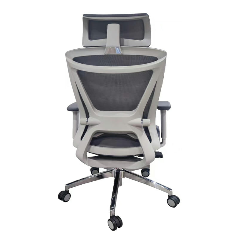 Silla Ejecutiva H8 Mesh Y Tela Gris Base Cromada