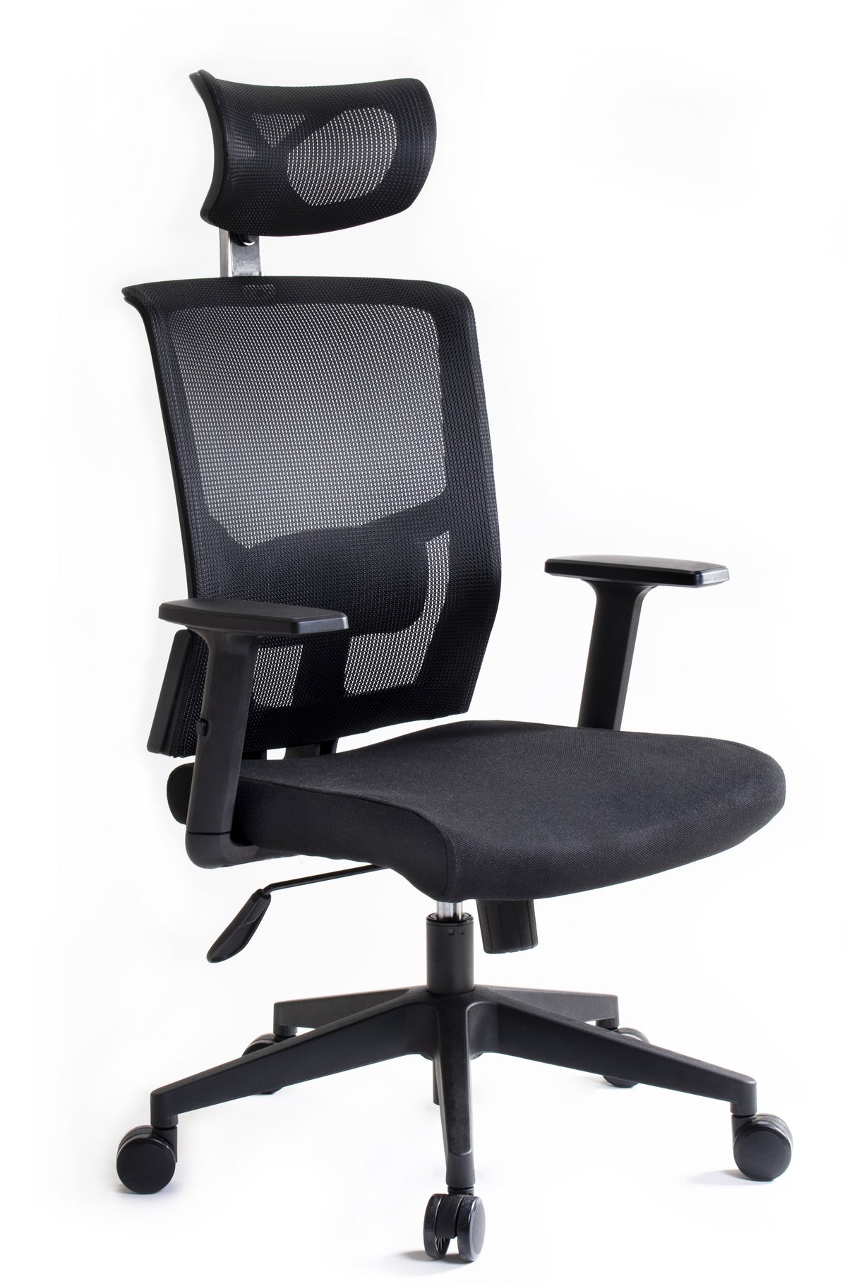 Silla Ejecutiva Habana Tela con cabecera, vista 3/4