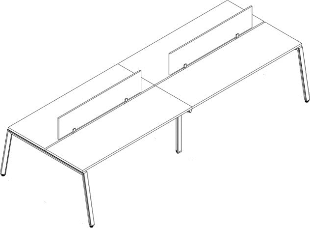 Estación Alpha Bench 04 1.8M Mampara Melamina