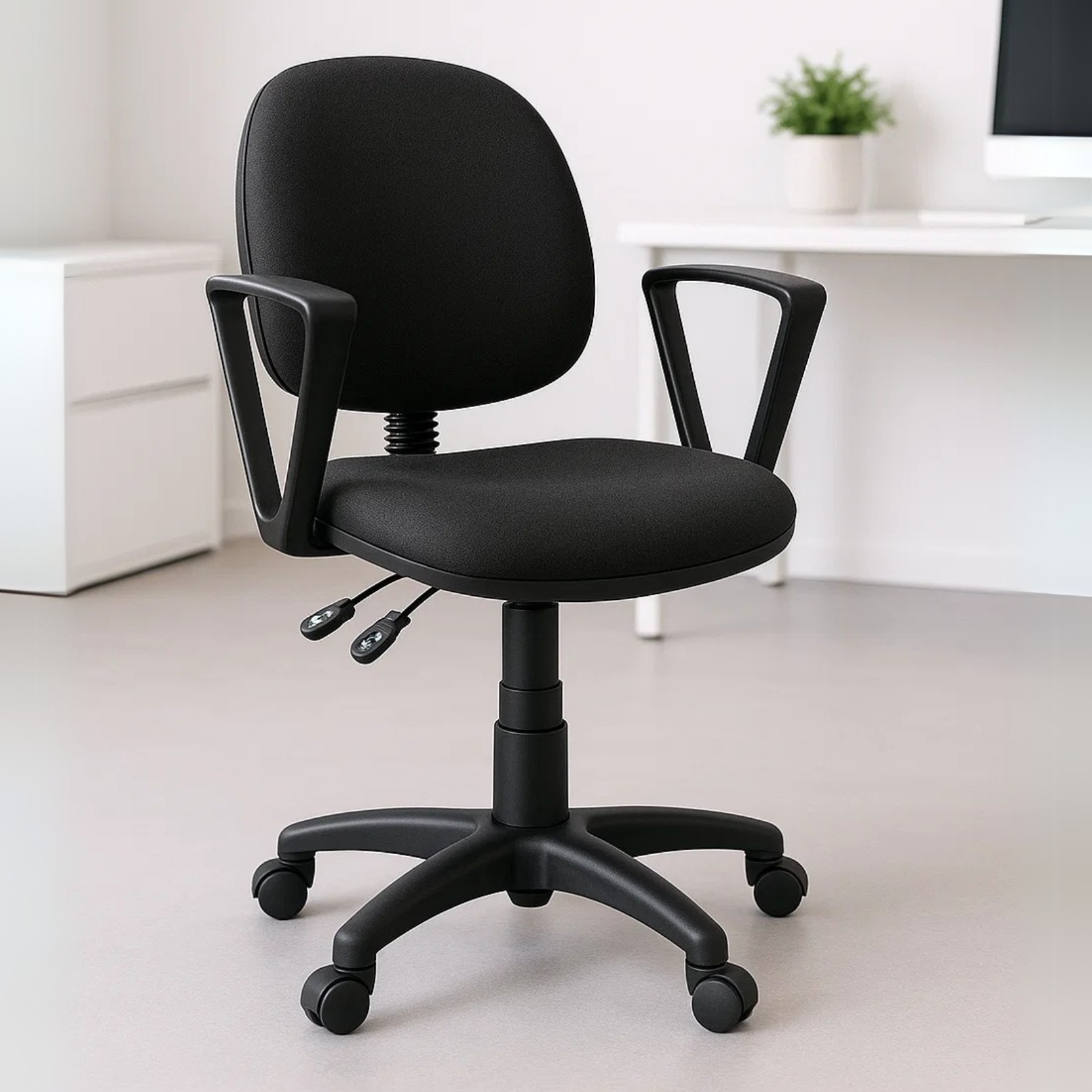 Silla Operativa Regia 1012 Tela con Respaldo Ajustable y Brazos Fijos - Ergonomik pieza OFIK