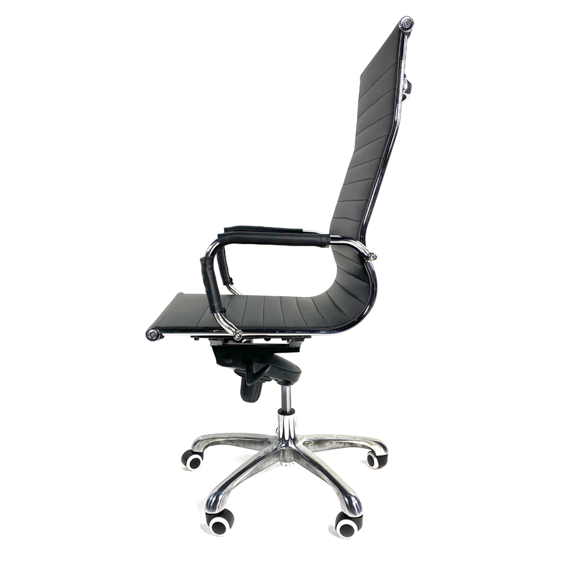 Vista frontal de Silla Ejecutiva Vista Vinipiel Negra