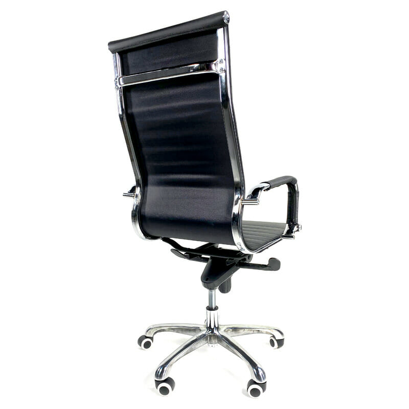 Vista lateral de Silla Ejecutiva Vista Vinipiel Negra
