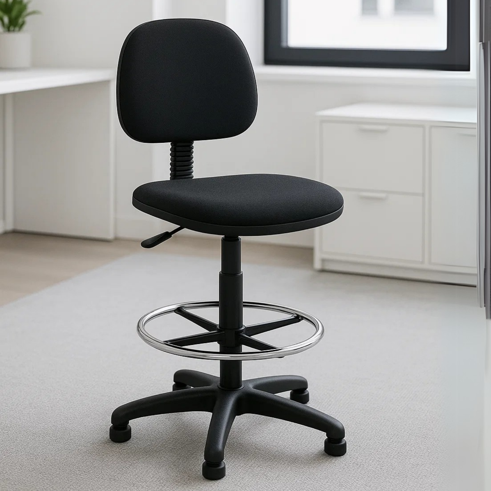 Silla Cajero Regia en Tela sin Brazos y con Regatón 1007 - Ergonomik pieza OFIK