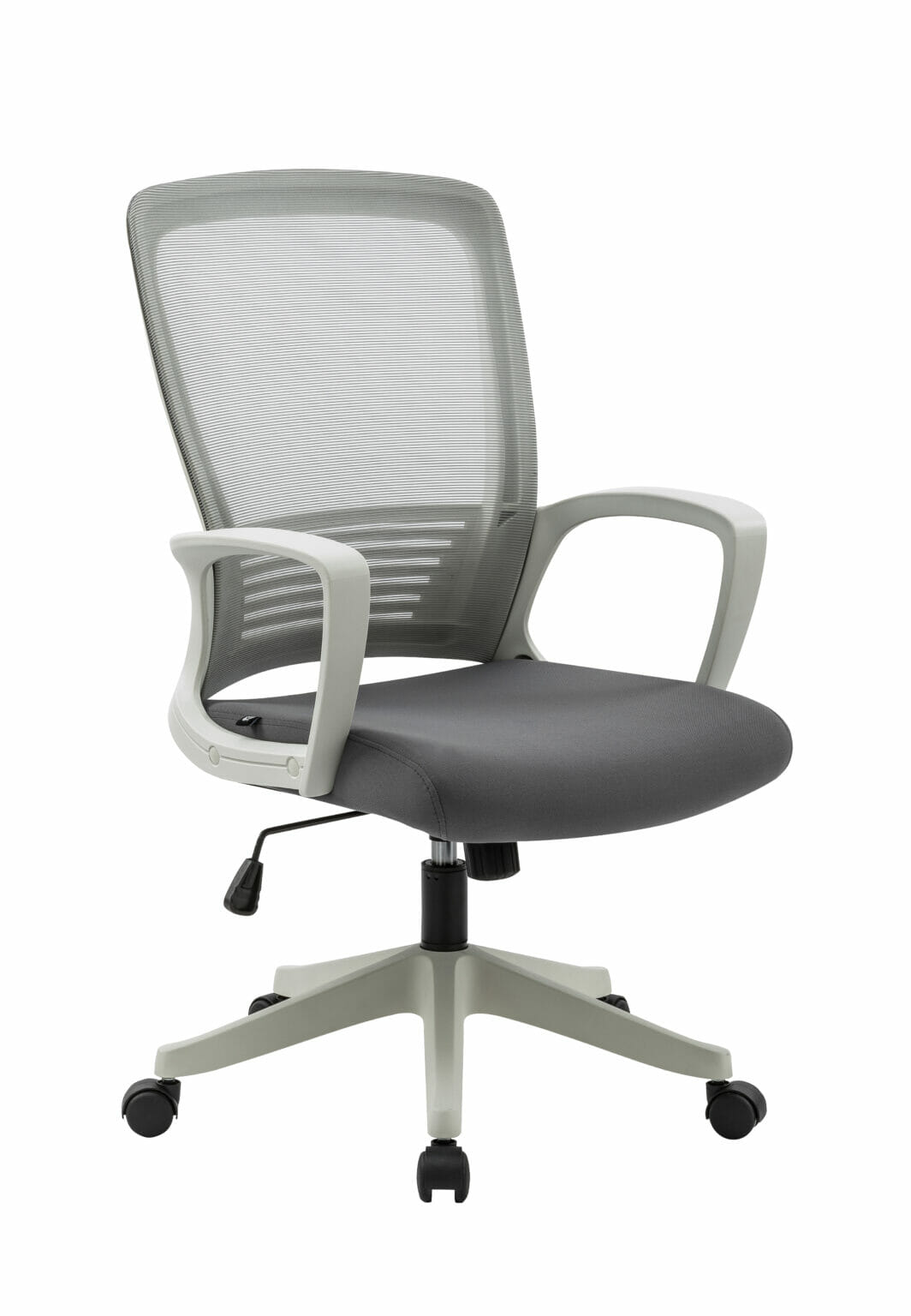 Silla Operativa H3 Mesh y Tela Gris vista lateral