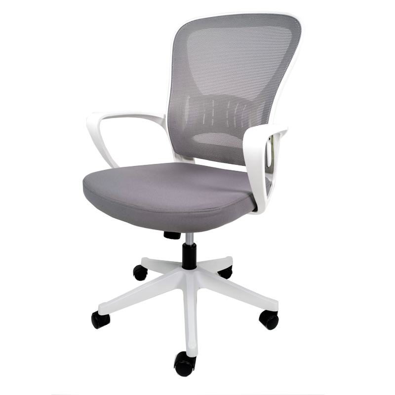 Silla Operativa E105 Mesh y Tela Gris vista frontal