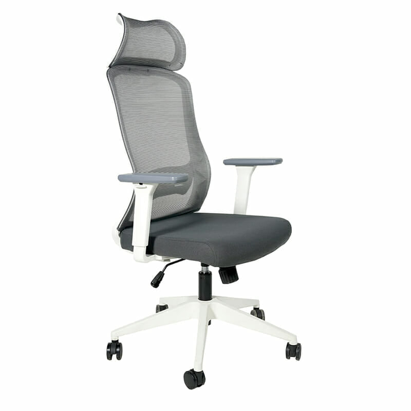 Silla Ejecutiva H7 Mesh Gris Estructura Blanca