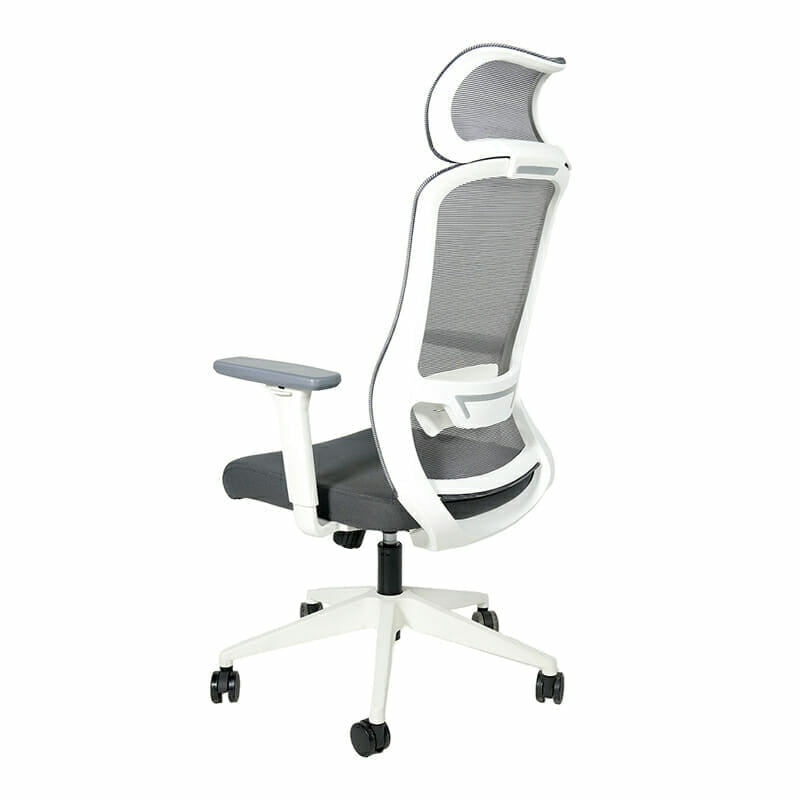 Silla Ejecutiva H7 Mesh Gris Estructura Blanca