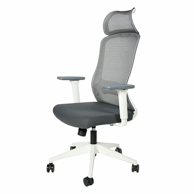 Silla Ejecutiva H7 Mesh Gris Estructura Blanca