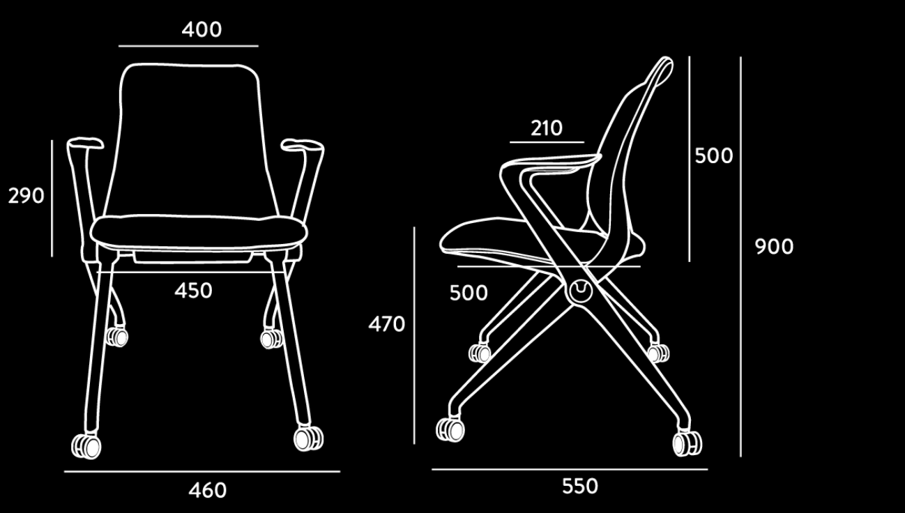 Silla Ara mostrando su ergonomía