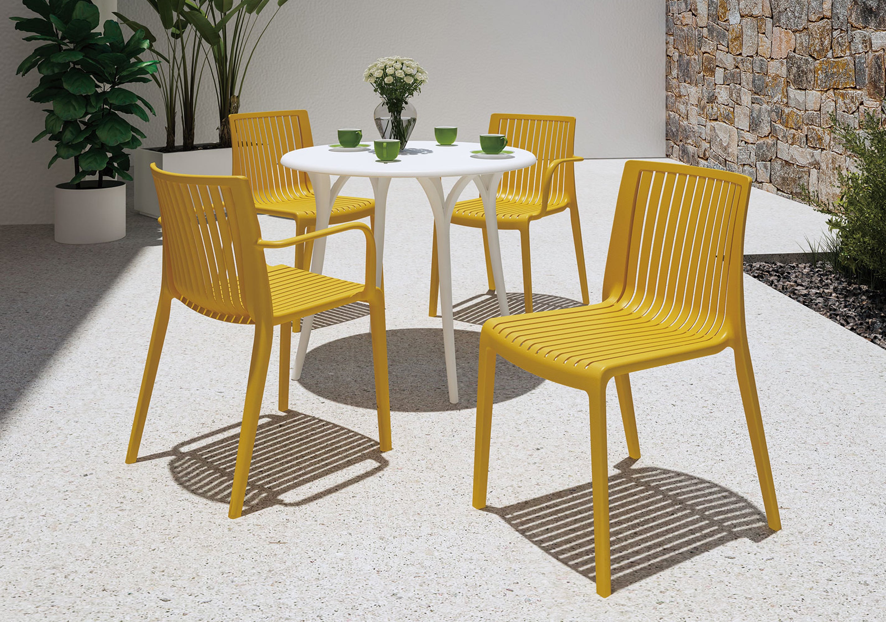 Base estable y resistente de la silla Milos de 3 piezas