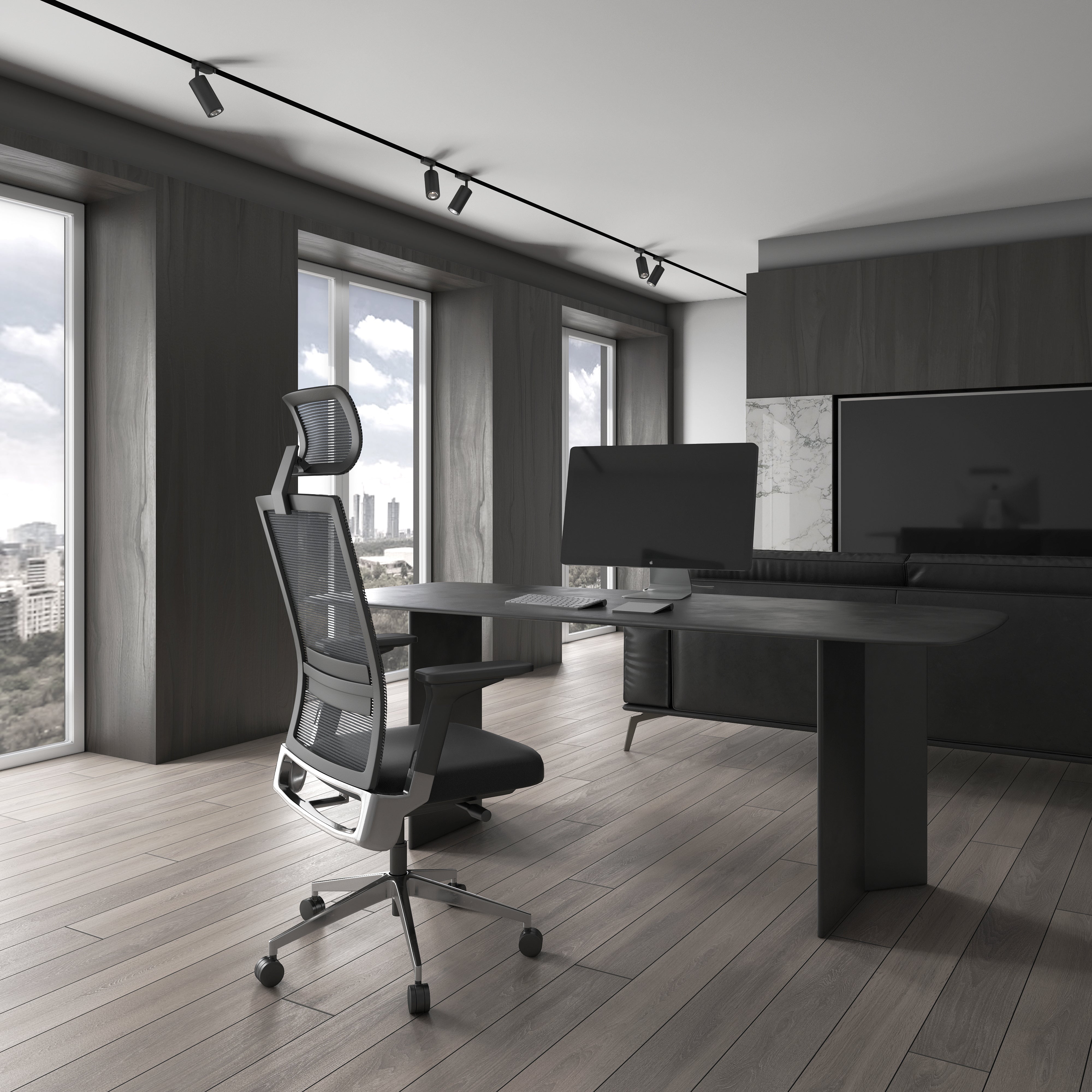 Base cromada y resistente de la Silla Ejecutiva SNAP