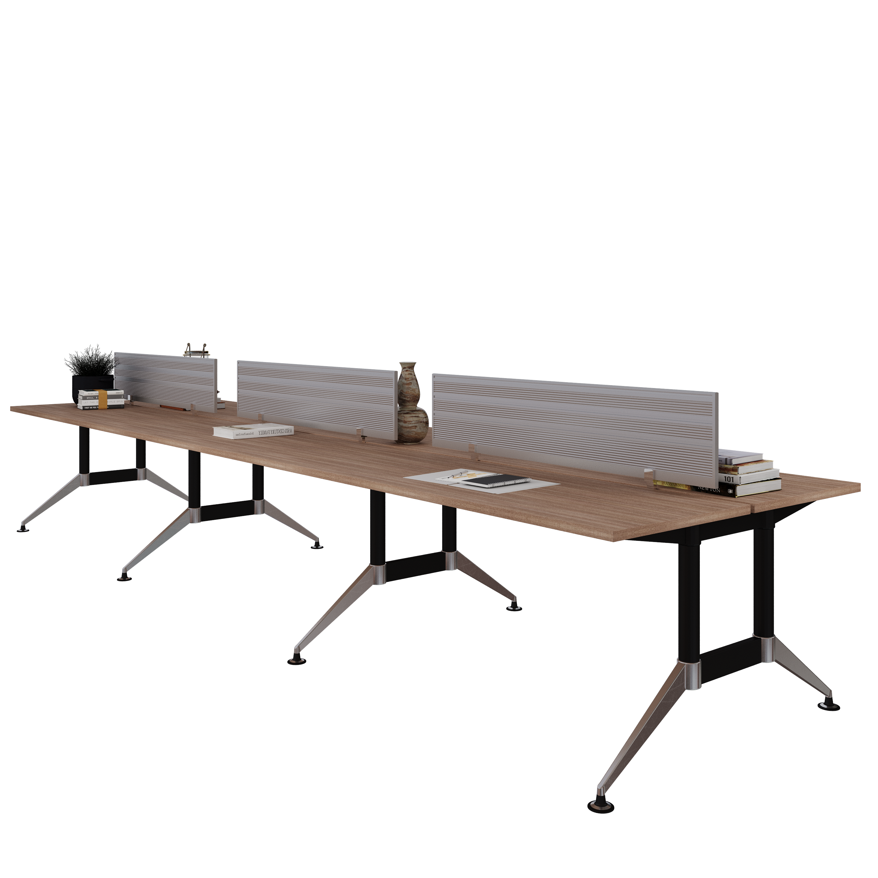 Vista lateral de la Estación Tech B Chrome con mamparas