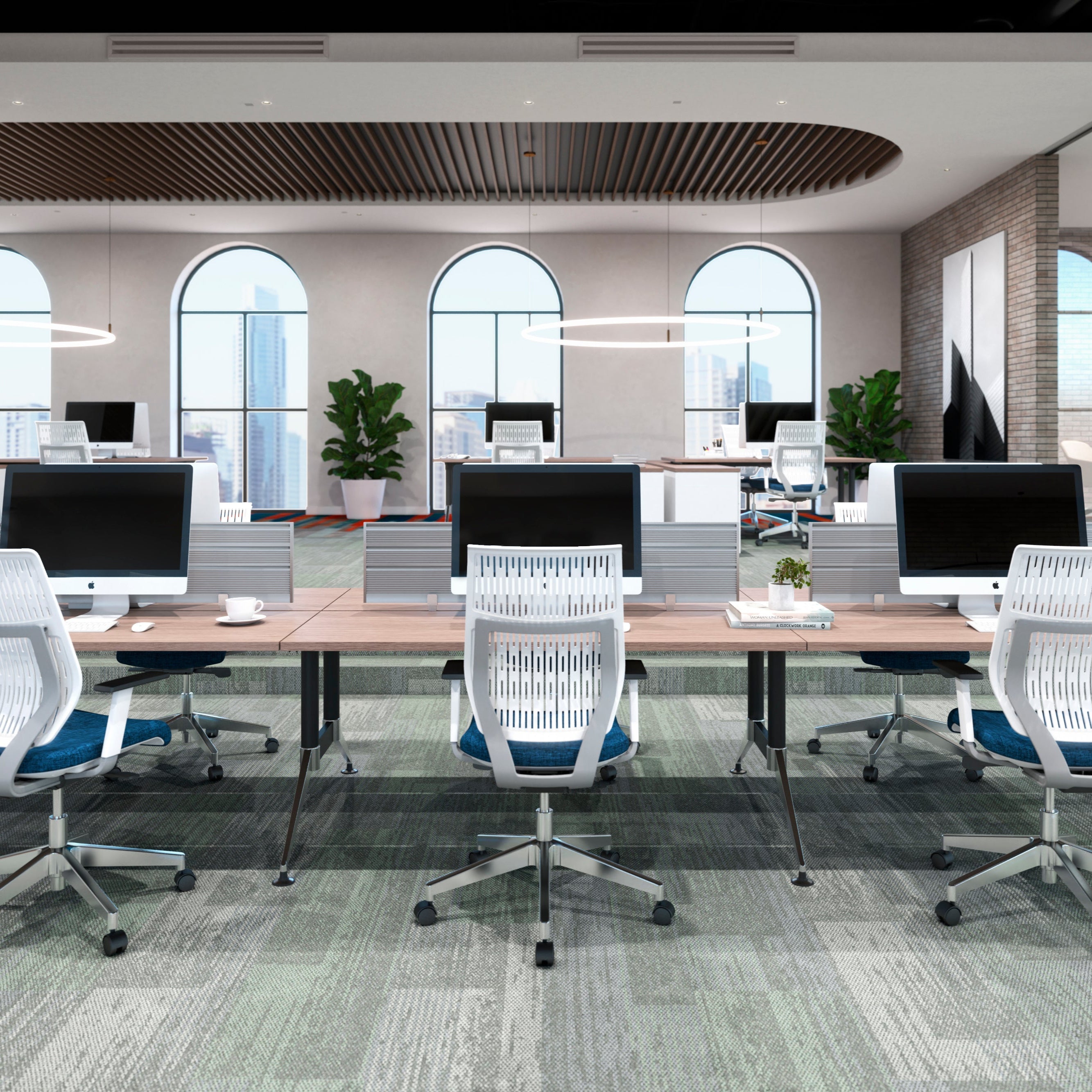 Detalle de mampara acústica Estación Tech B Chrome