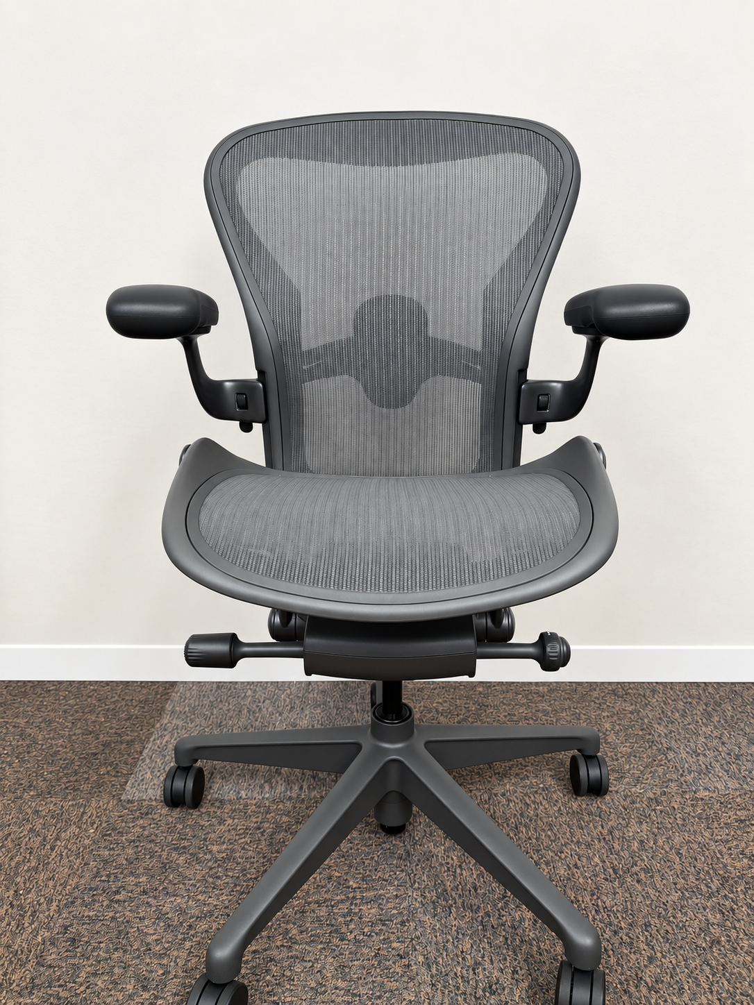 Silla Aeron Herman Miller Talla B Gris Bloqueo Brazos 3D