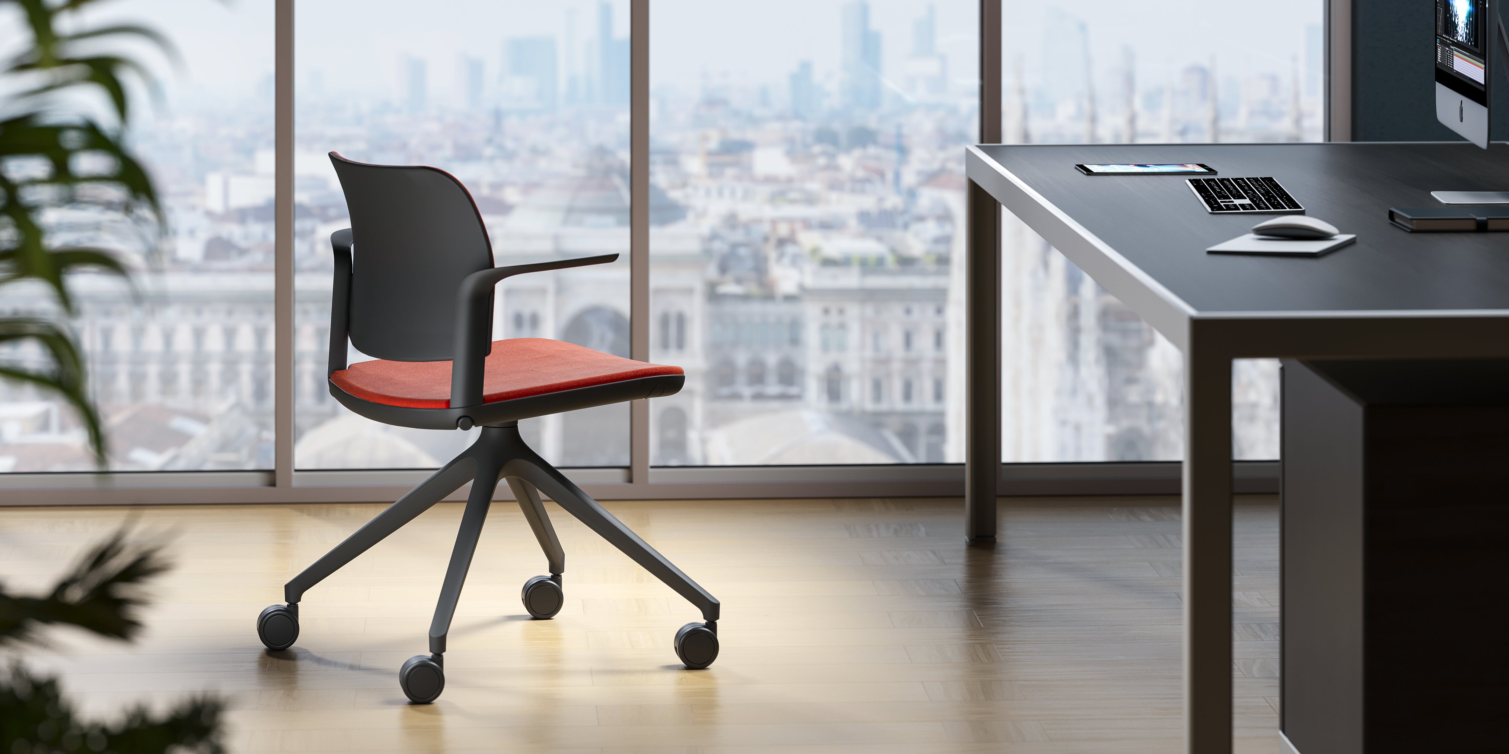 Silla de trabajo moderna y colorida