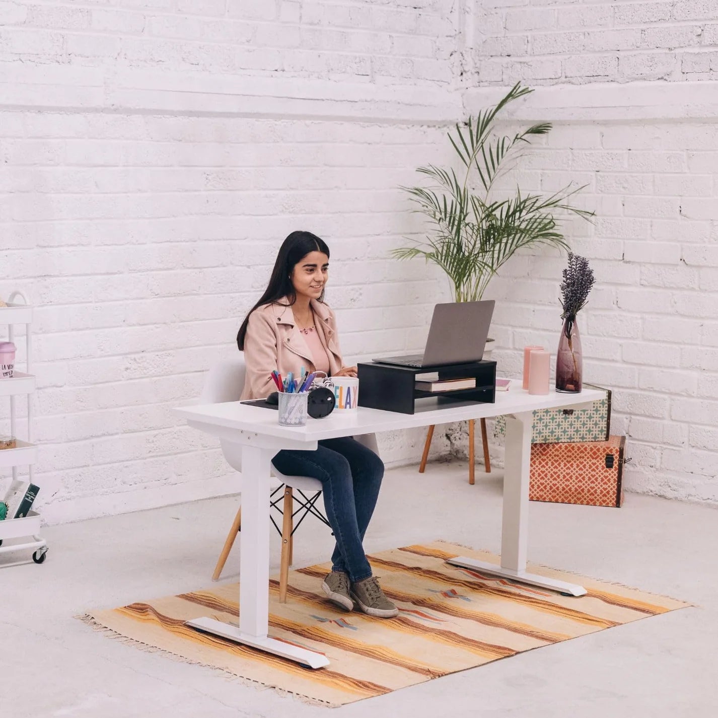 Escritorio ajustable vista aérea