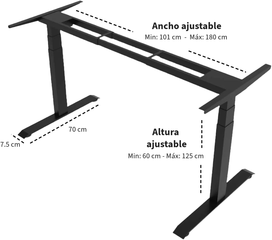 esquina Escritorio ajustable detalle de esquina
