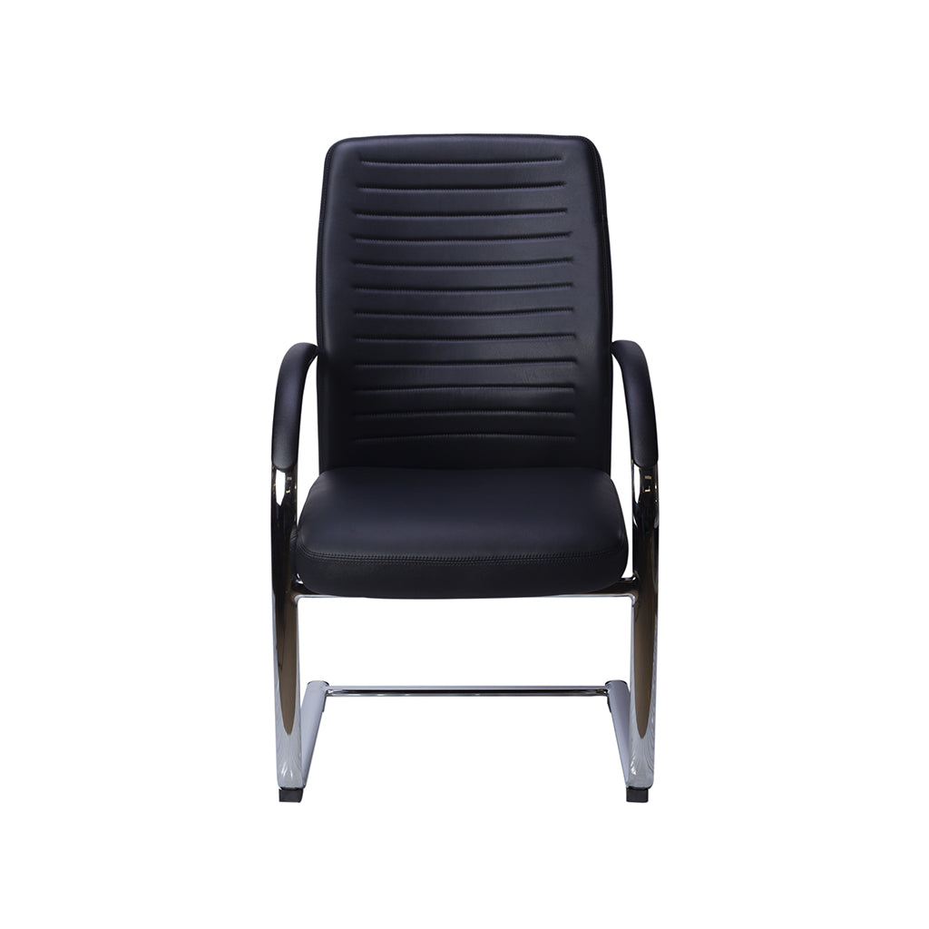 Side view showing design and ergonomic features of Silla de Visita 1215NE