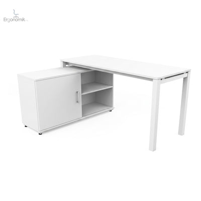 Escritorio Hamilton Sobre Credenza 150 X 60 CCI completo (escritorio sobre credenza) - estructura Blanco, color Blanco