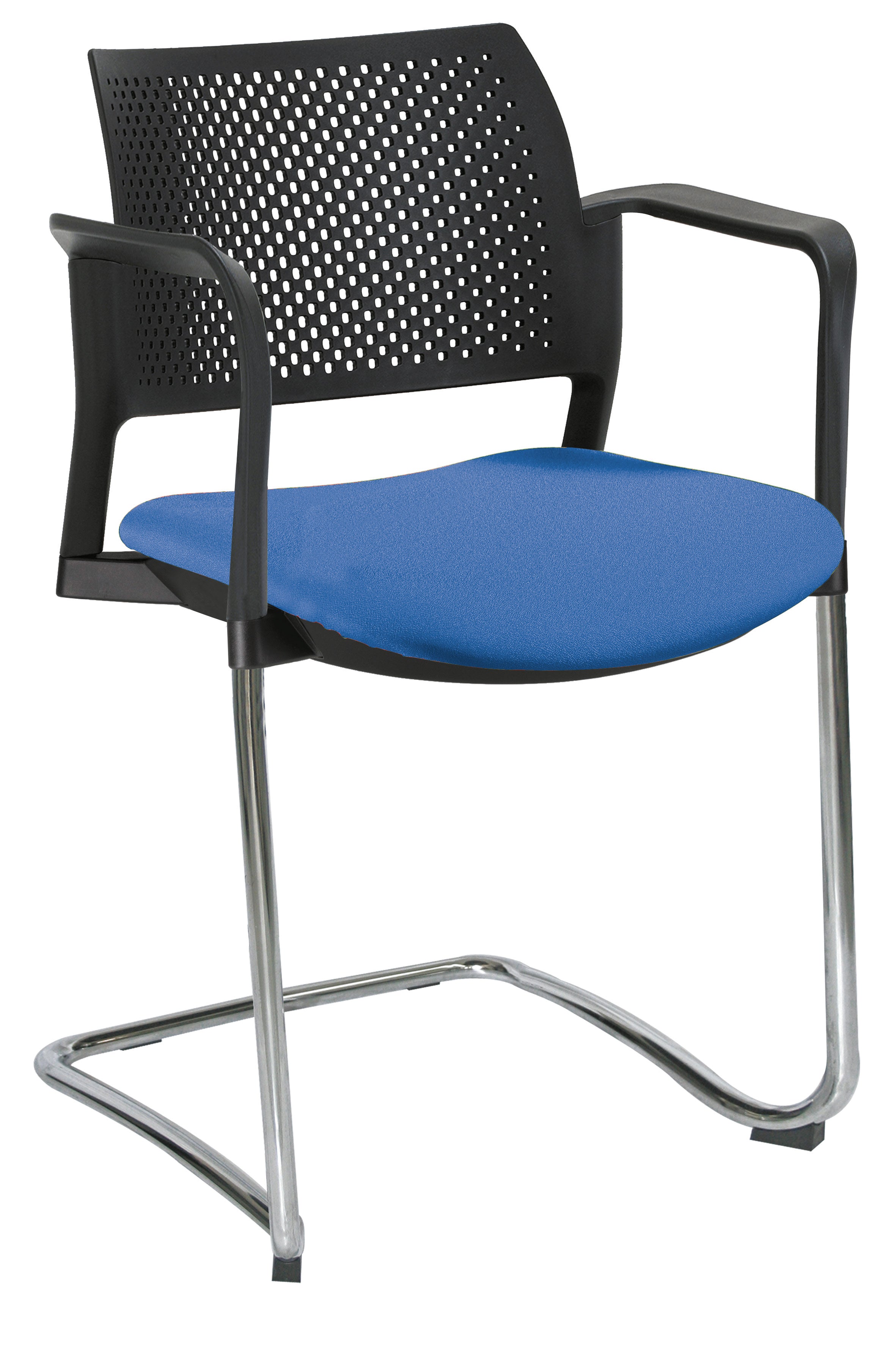 Silla ejecutiva negra semi tapizada moderna