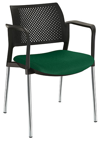 Silla ergonómica negra semi tapizada