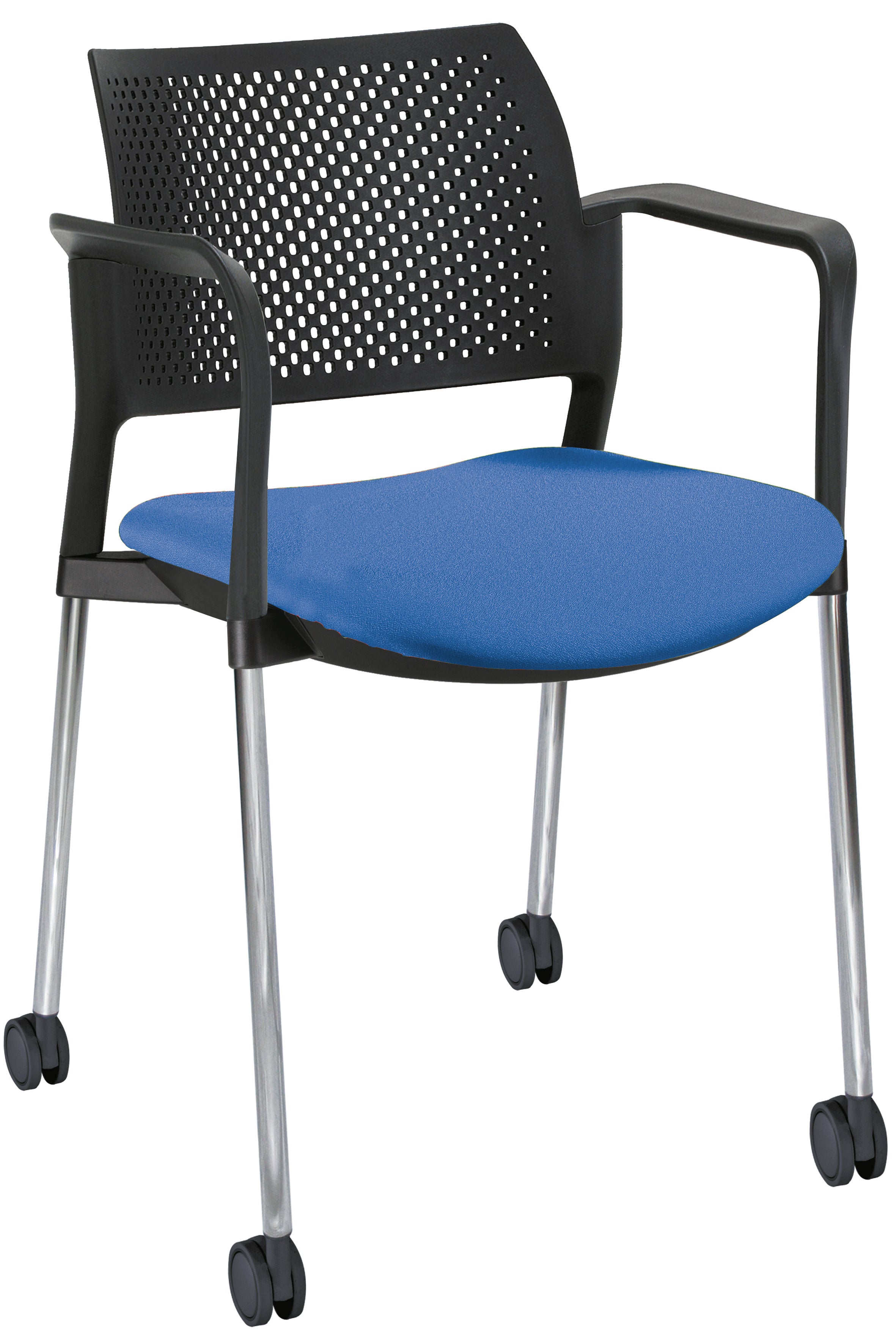 Silla de trabajo tapizada en color negro