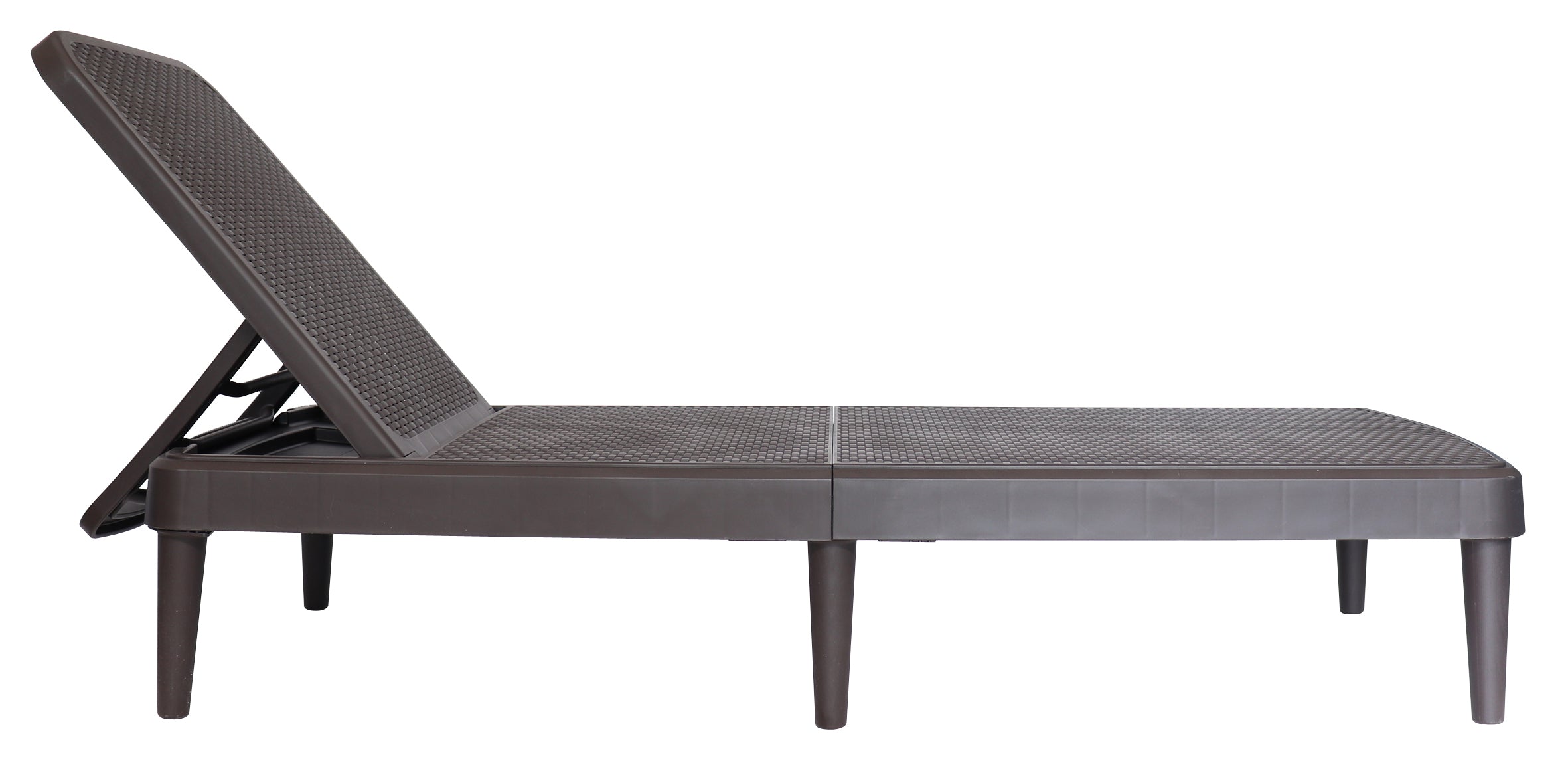 Vista lateral del Camastro Tahiti para exteriores