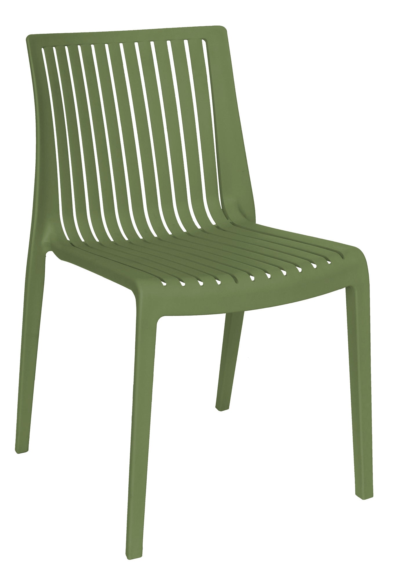 Vista lateral de la silla Milos con acabado sofisticado