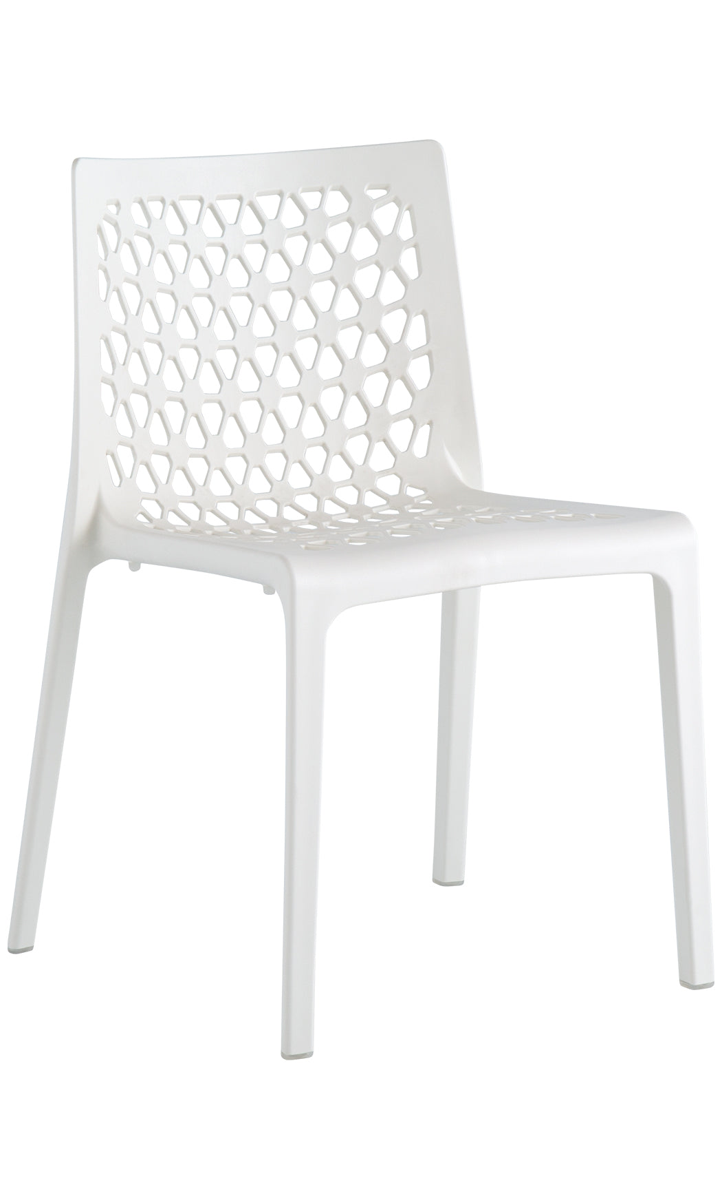 Vista frontal de la Silla Milan 4 Piezas color blanco