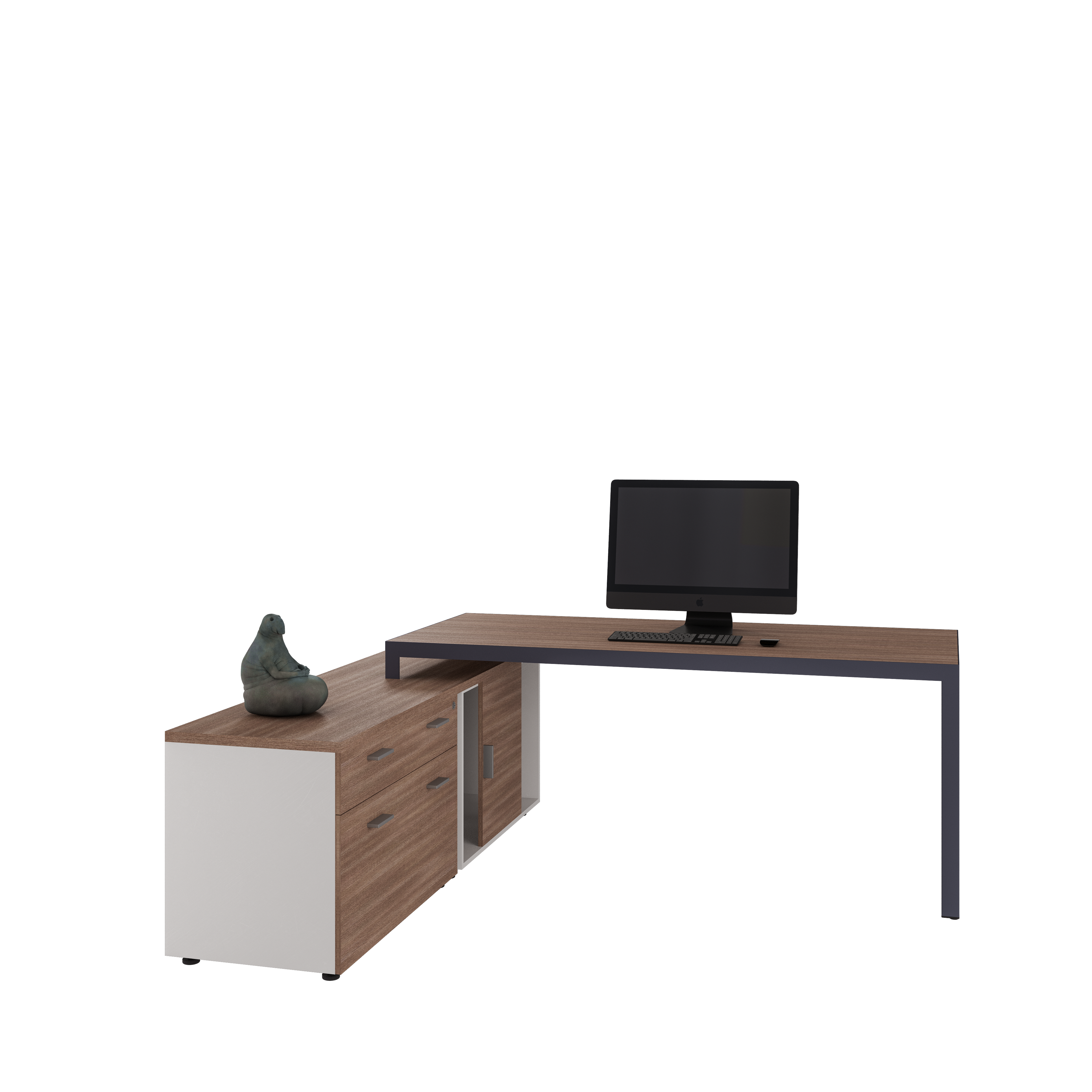 Escritorio Studio con credenza lateral en melamina