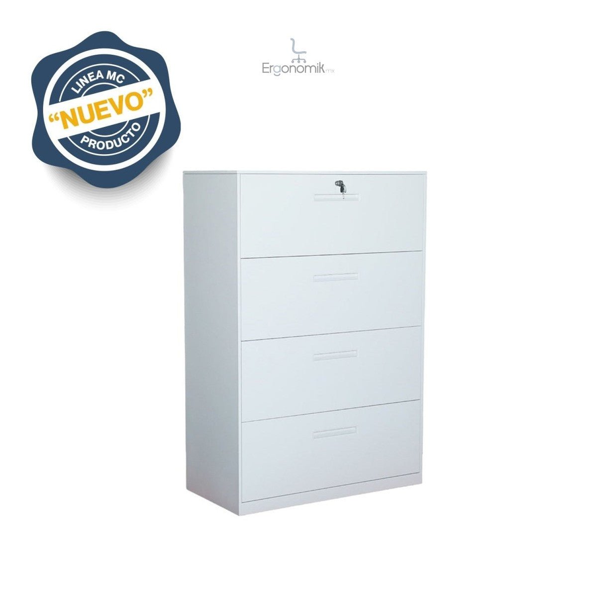 Archivero Horizontal 4 Gavetas MC (Desarmado) - Ergonomik archivero OFIK