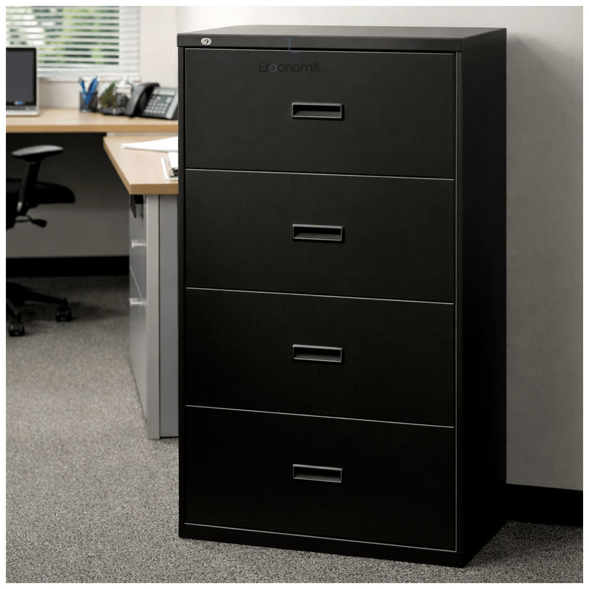 Archivero Horizontal 434L 4 Gavetas Tamaño Carta y Oficio - Ergonomik archivero OFIK