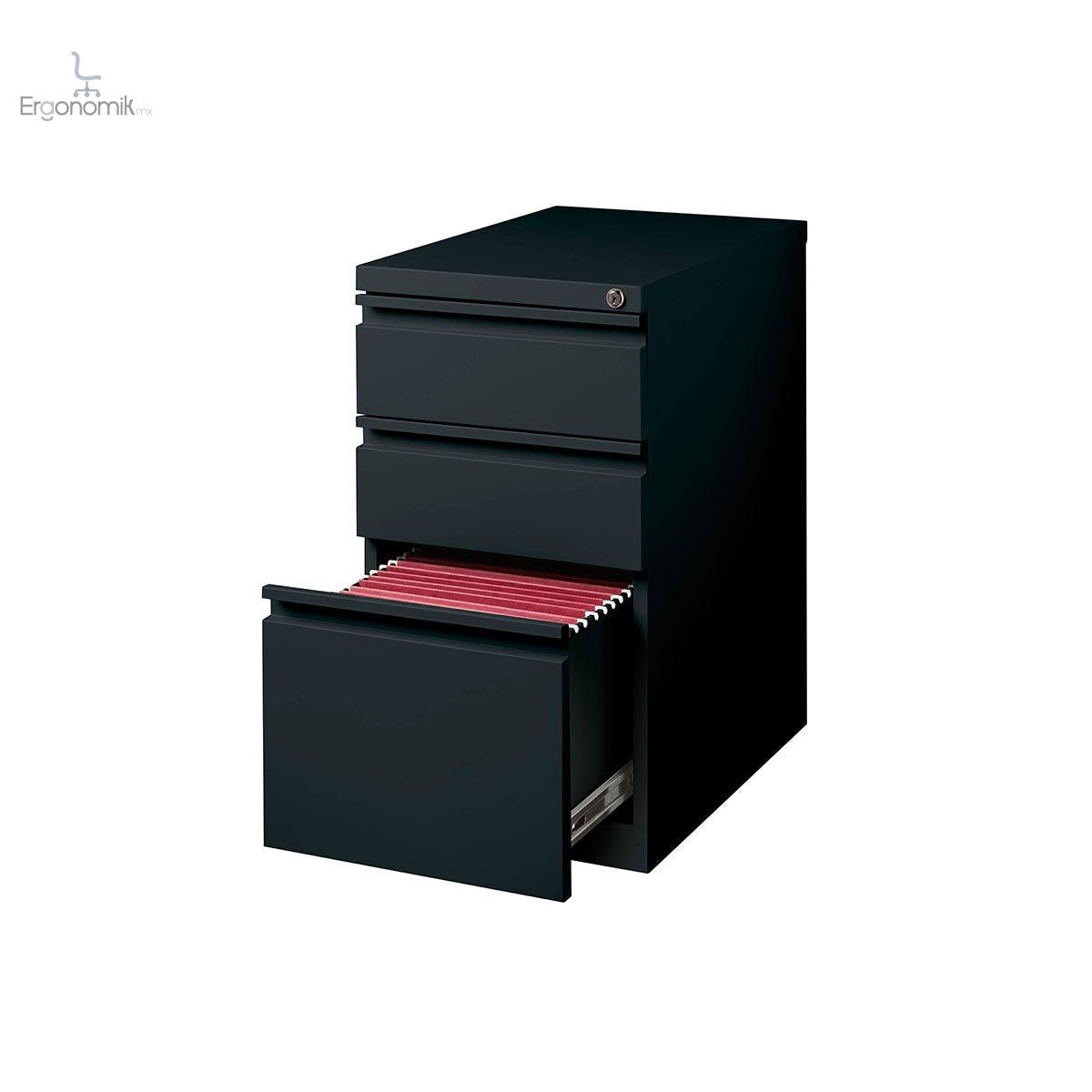 Archivero Movil Metálico 2 Cajones Y 1 Gaveta Jaladera Extendida - Ergonomik Archiveros Ofik