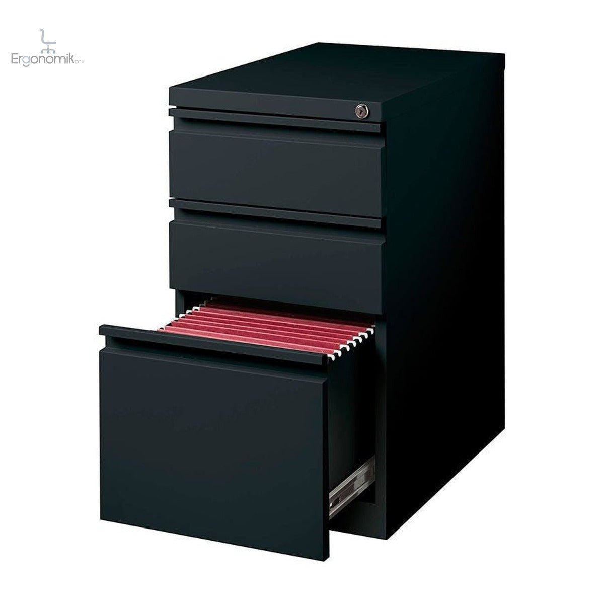 Archivero Movil Metálico 2 Cajones Y 1 Gaveta Jaladera Extendida - Ergonomik Archivero OFIK