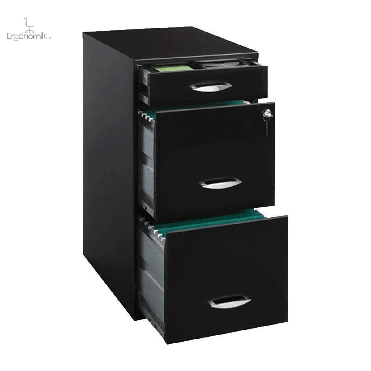 Archivero Vertical Metálico 1 Papelero Y 2 Archiveros - Ergonomik Archivero OFIK