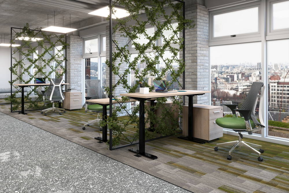 Detalle escritorio Ascend ajustable