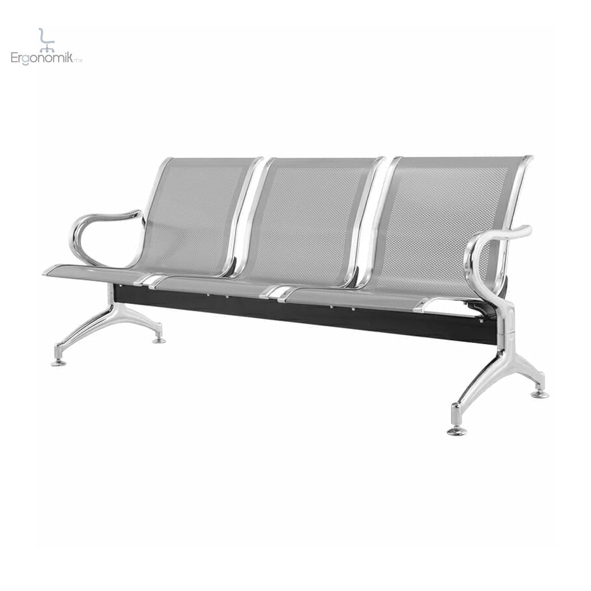 Banca Airport Silver Gray 3 Personas - Ergonomik Banca OFIK