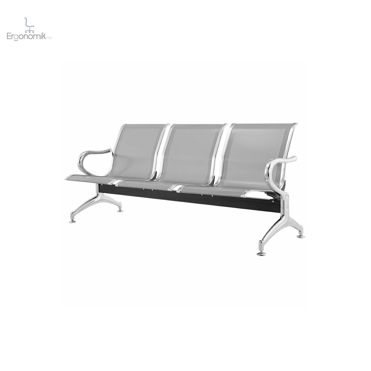 Banca Airport Silver Gray 3 Personas - Ergonomik banca OFIK
