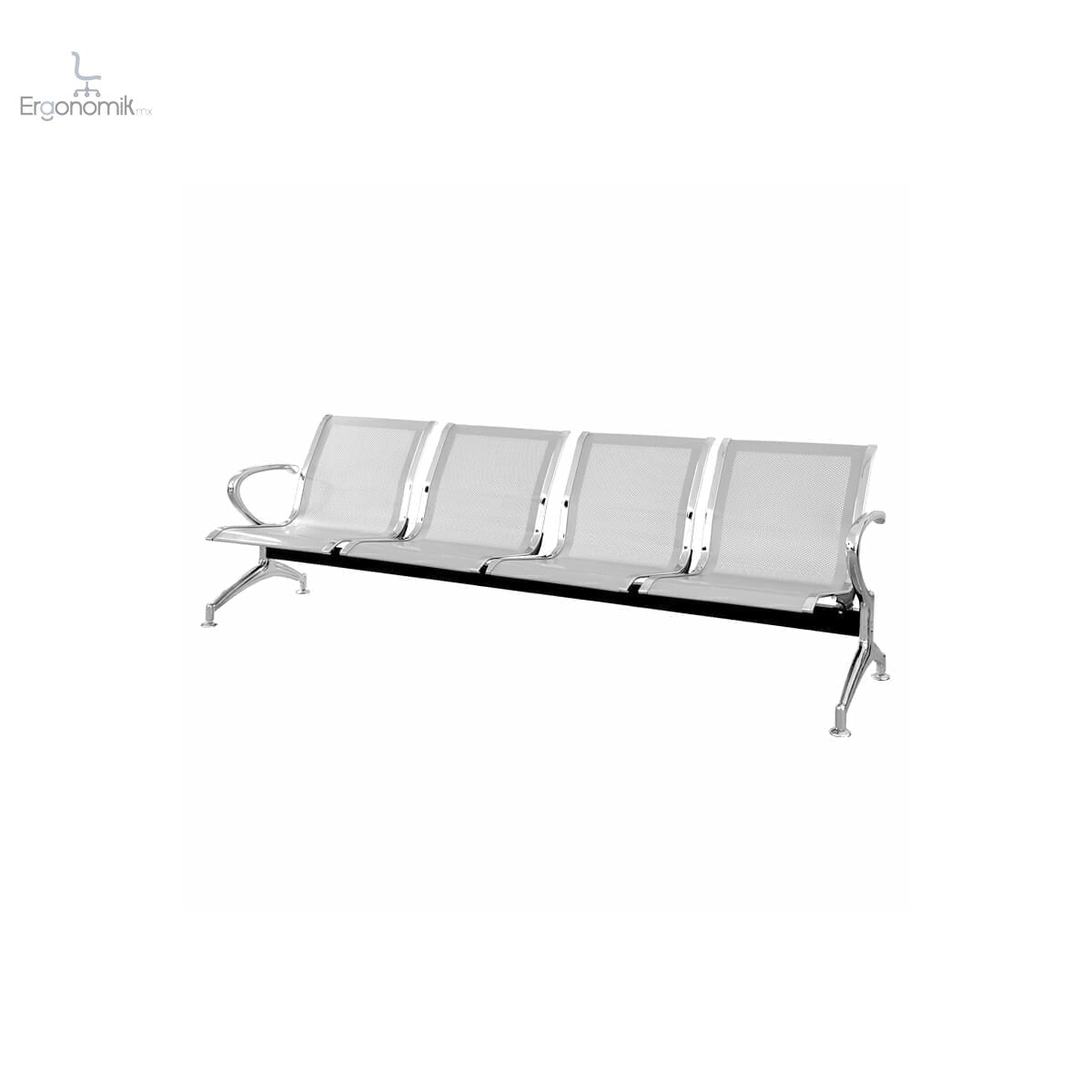 Banca Airport Silver Grey 4 Personas - Ergonomik banca OFIK