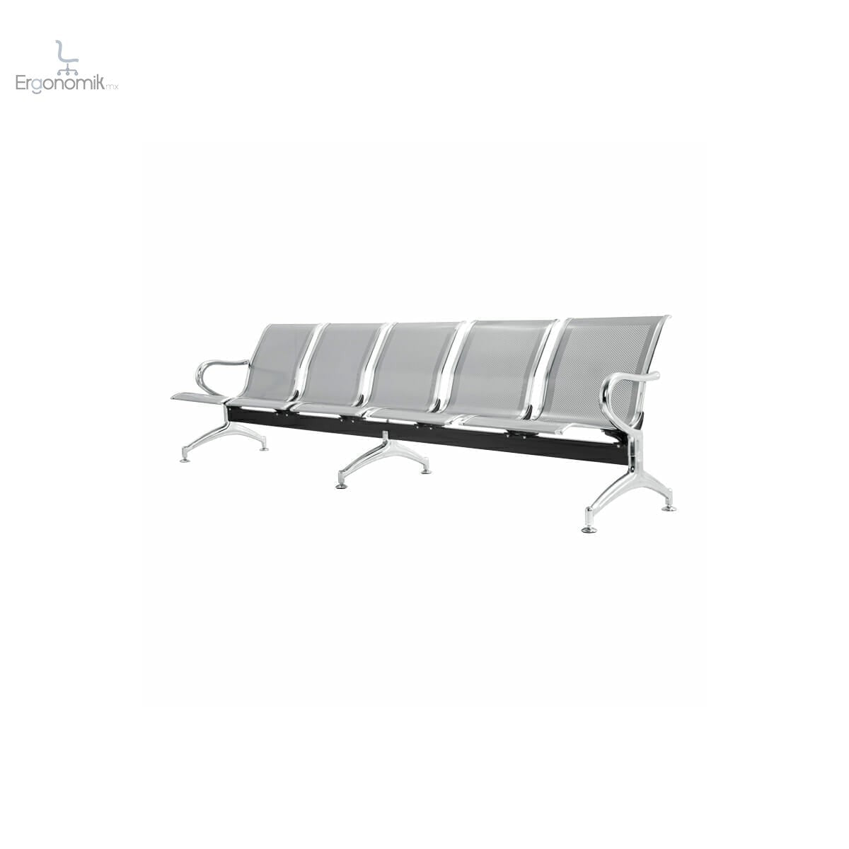 Banca Airport Silver Grey 5 Personas - Ergonomik banca OFIK
