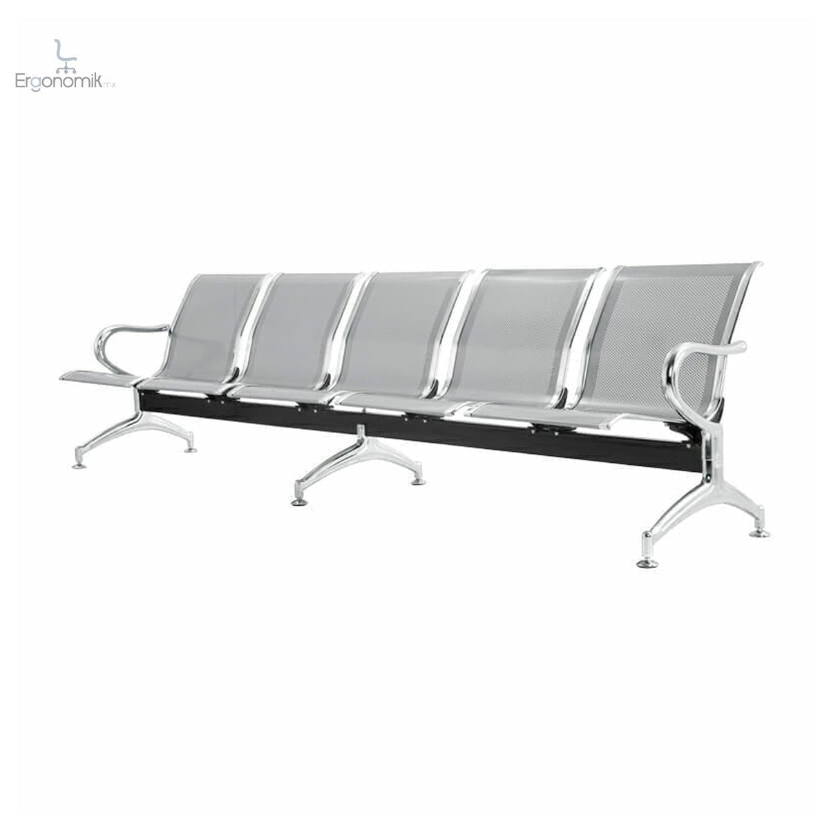 Banca Airport Silver Grey 5 Personas - Ergonomik Banca OFIK