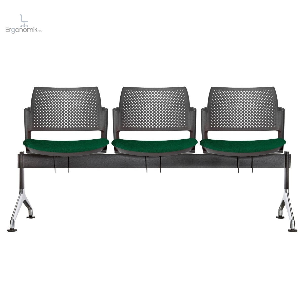 Banca Kyos Semi Tapizada 3 personas - Ergonomik banca OFFIHO