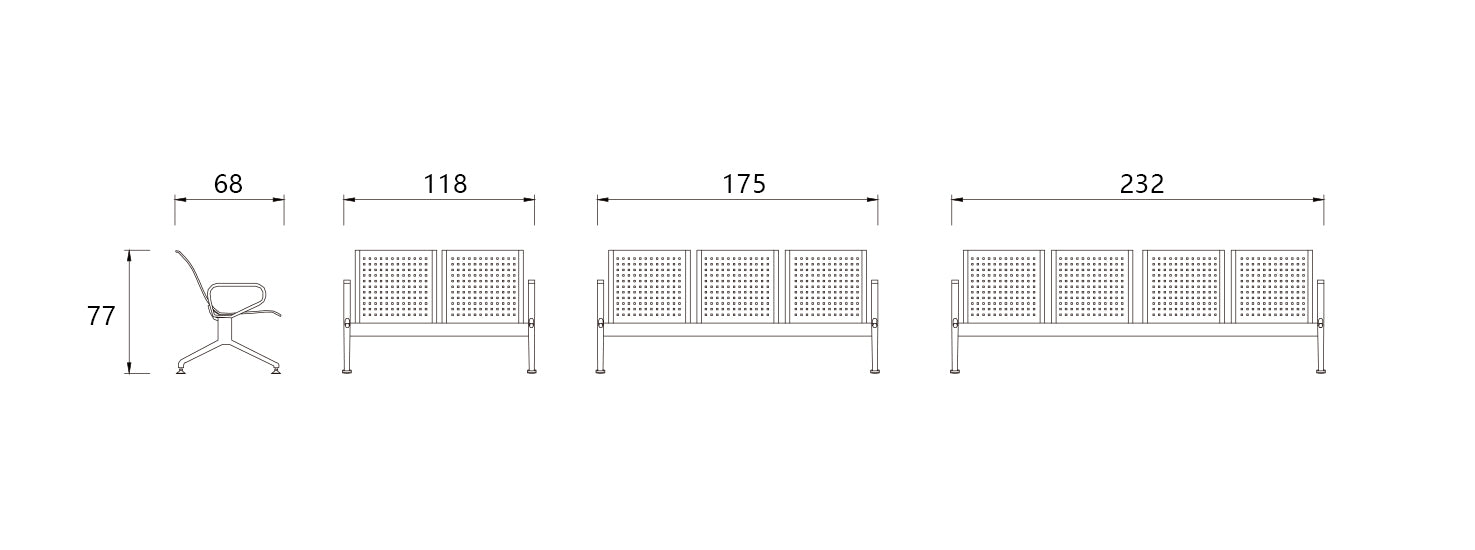 Banca profesional Nápoles 3 personas resistente