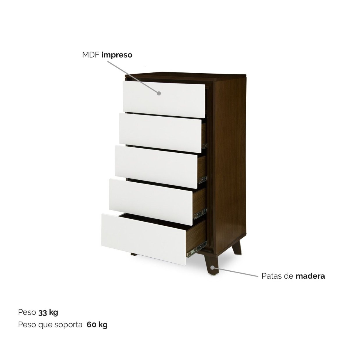 Cómoda Alta Lev - Ergonomik Cómoda Tamarindo