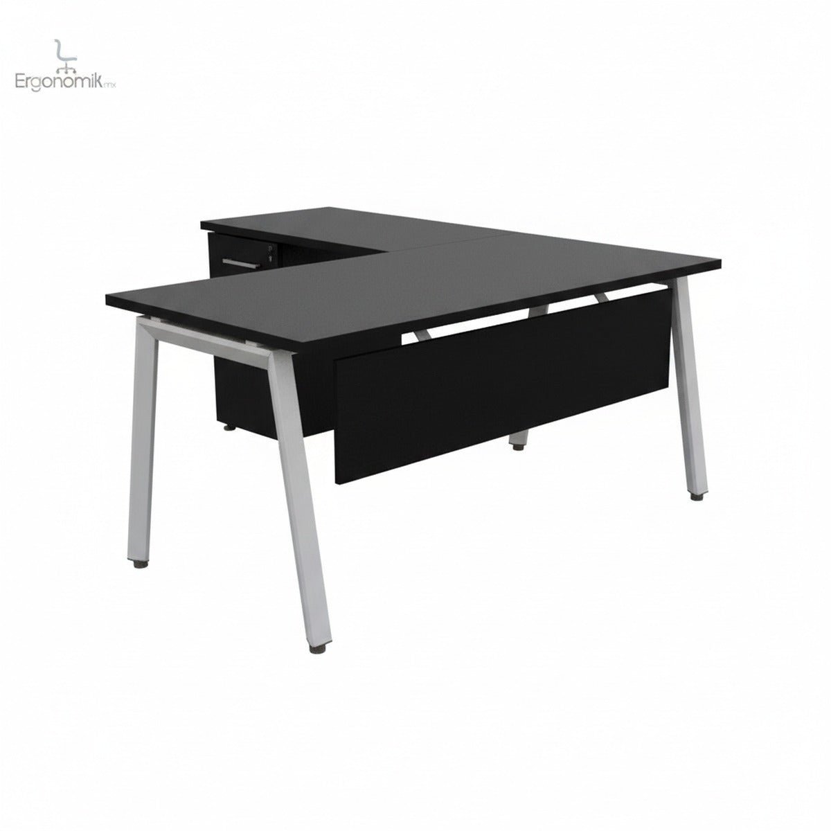 Conjunto Operativo Alpha en L con pantalla - Ergonomik Escritorio Office Class